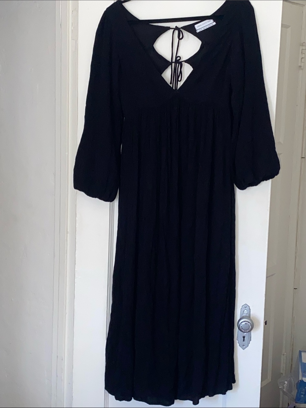 Urban Outfitters Black Tie-Back Maxi Dress